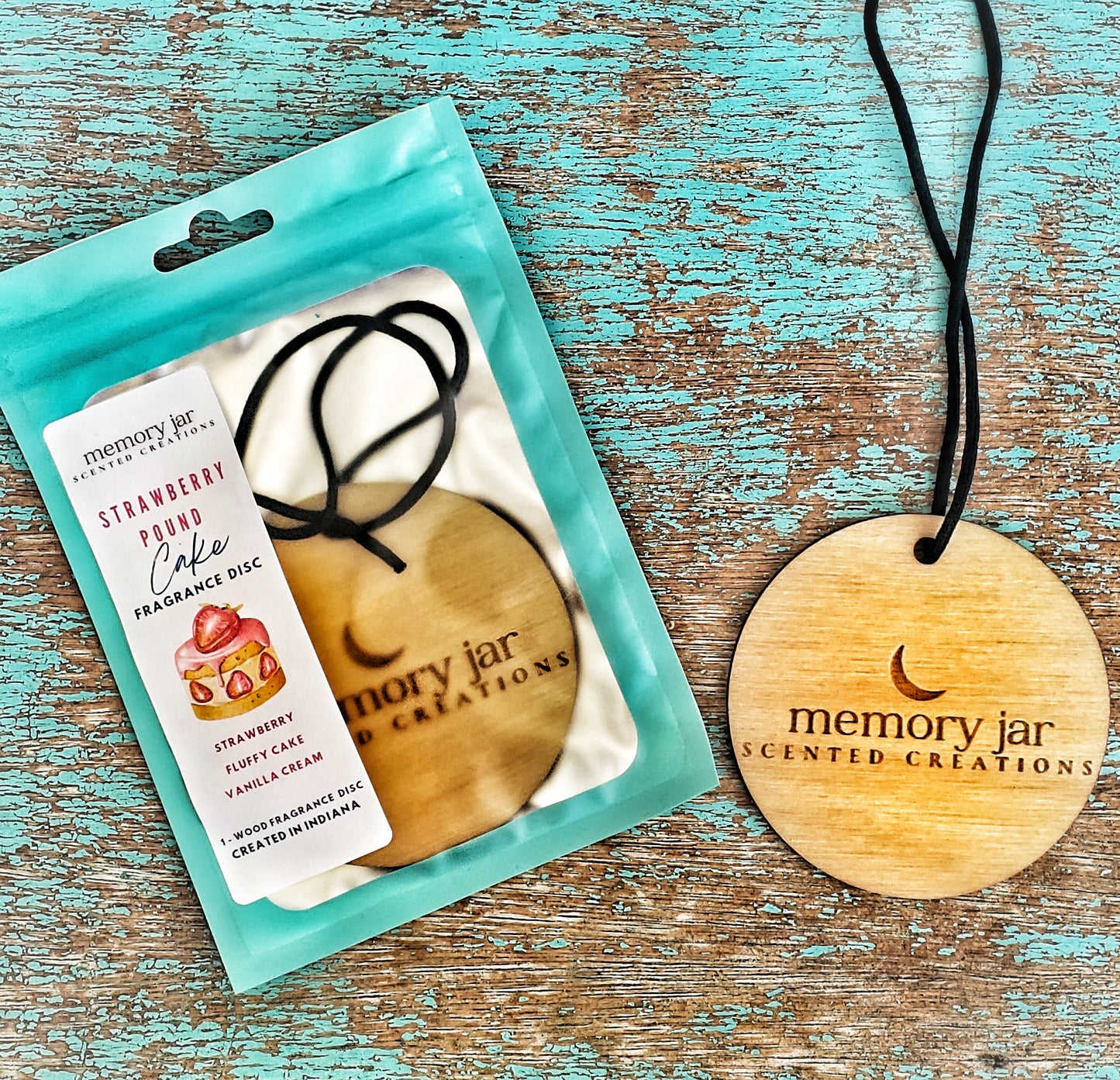 Strawberry Pound Cake | Car Freshie | Wooden Fragrance Disc