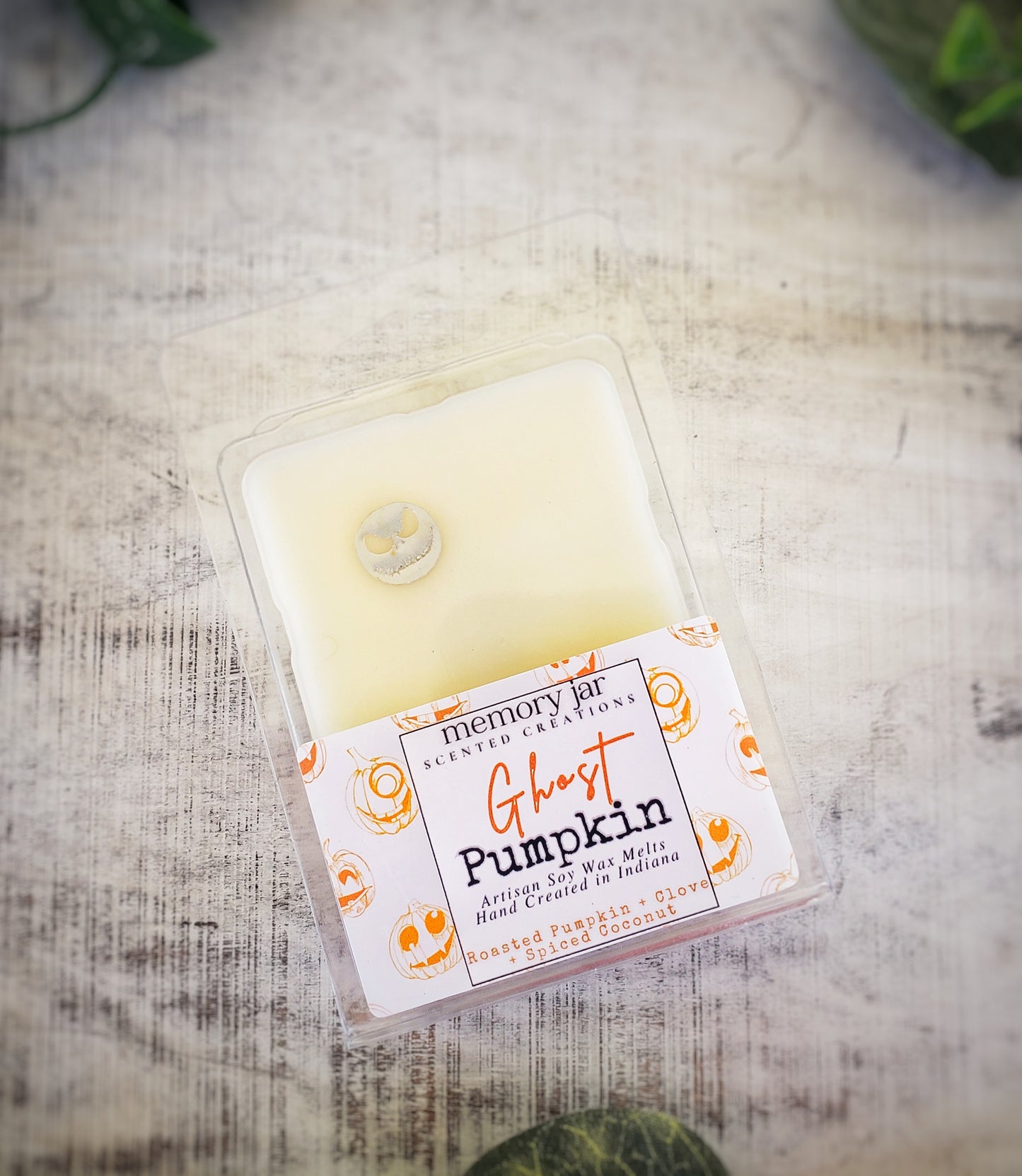 Ghost Pumpkin | Soy Wax Melt Clamshell | White Pumpkin | The Spooky Collection