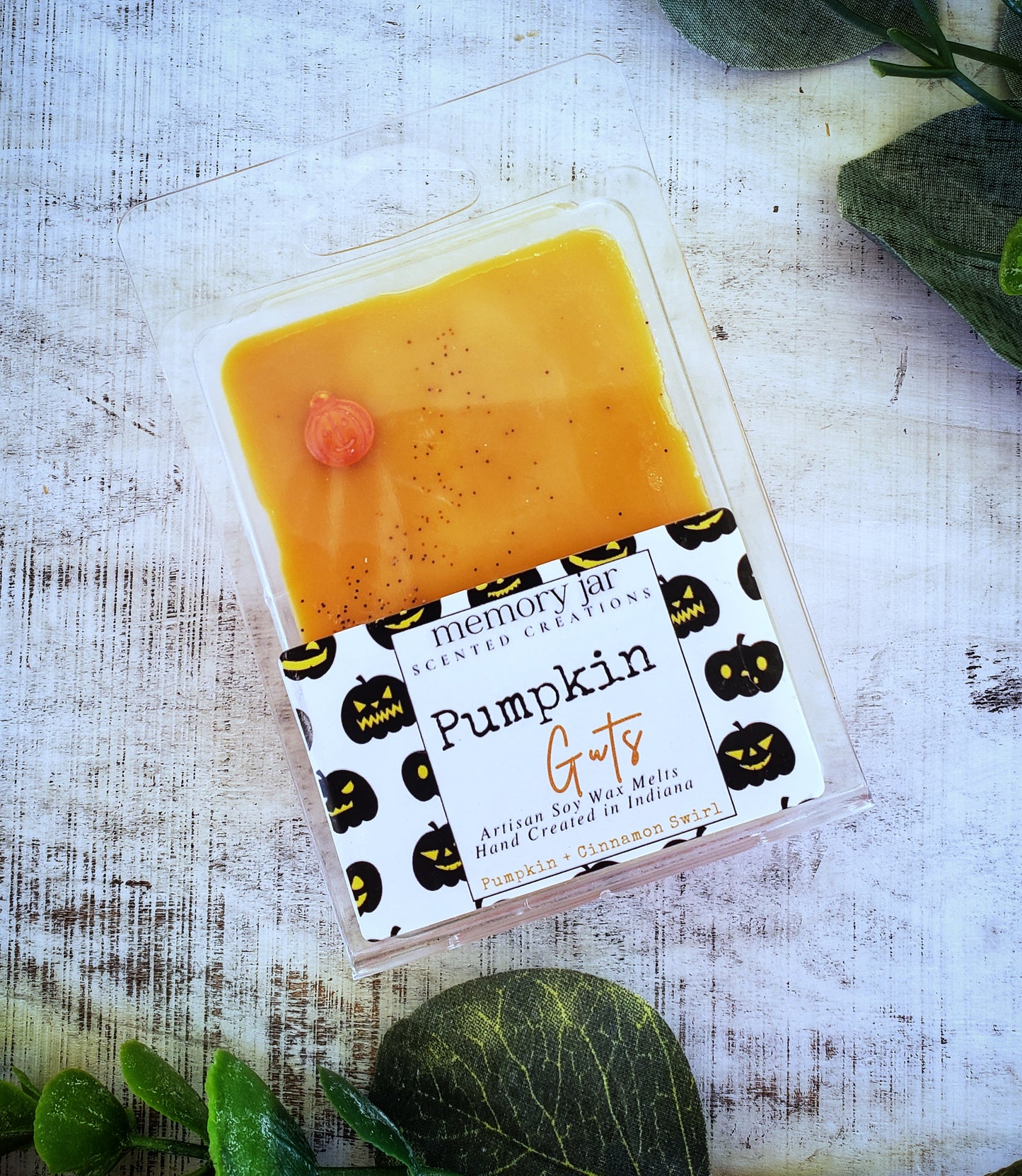 Pumpkin Guts | Soy Wax Melts Clamshell | Sweet Cinnamon Pumpkin | Spooky Collection