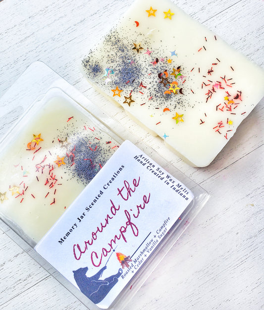 Around the Campfire | Toasted Marshmallows | 2.7oz Clammshell | Artisan Soy Wax Melts | The Nostalgia Collection