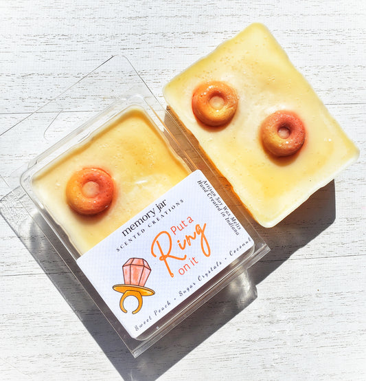 Put a Ring on it | Peach Rings Candy | 2.7oz Clamshell | Artisan Soy Wax Melts | The Nostalgia Collection
