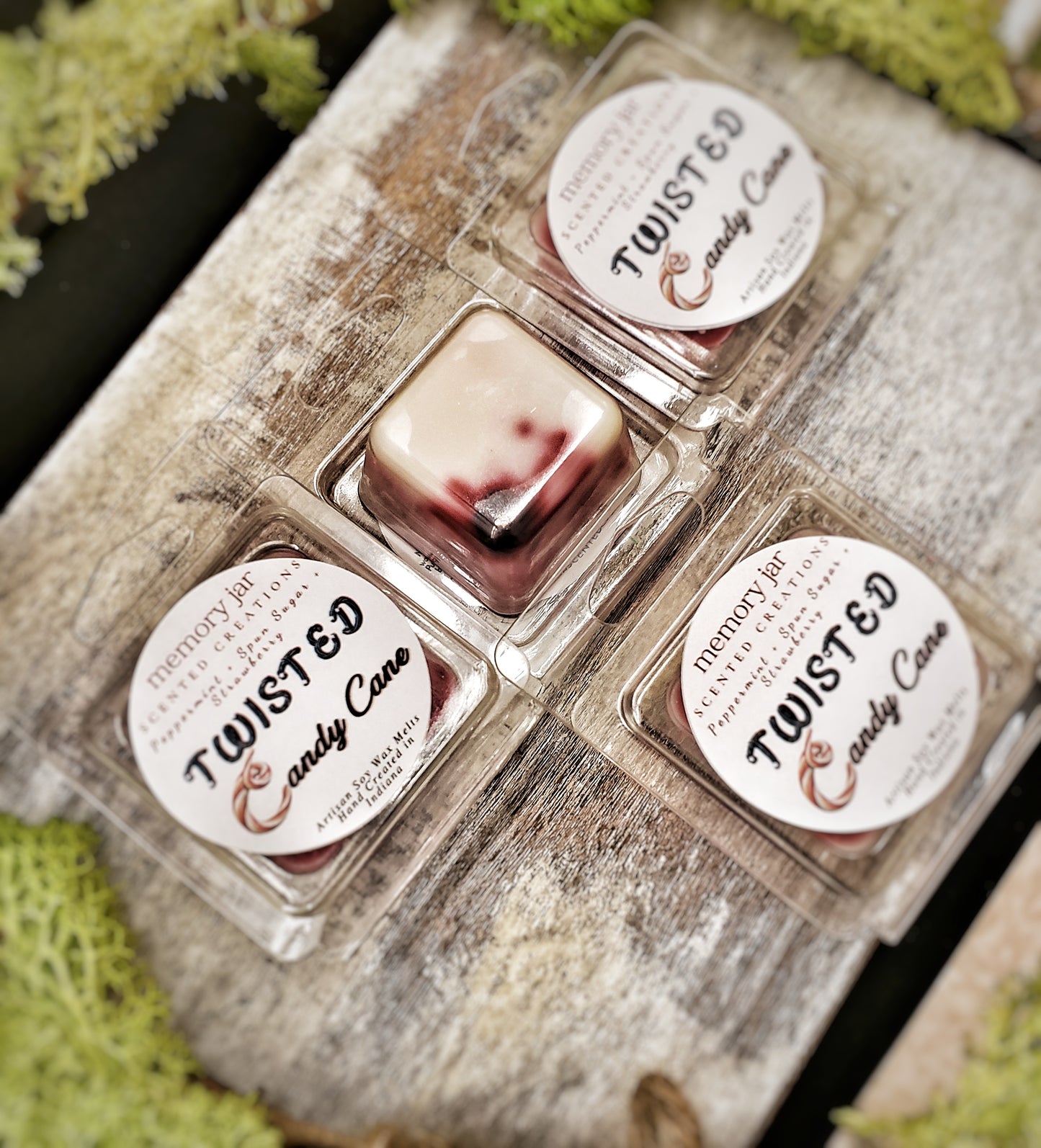 Twisted Candy Cane Soy Wax Melts | Holiday Edition Clamshell