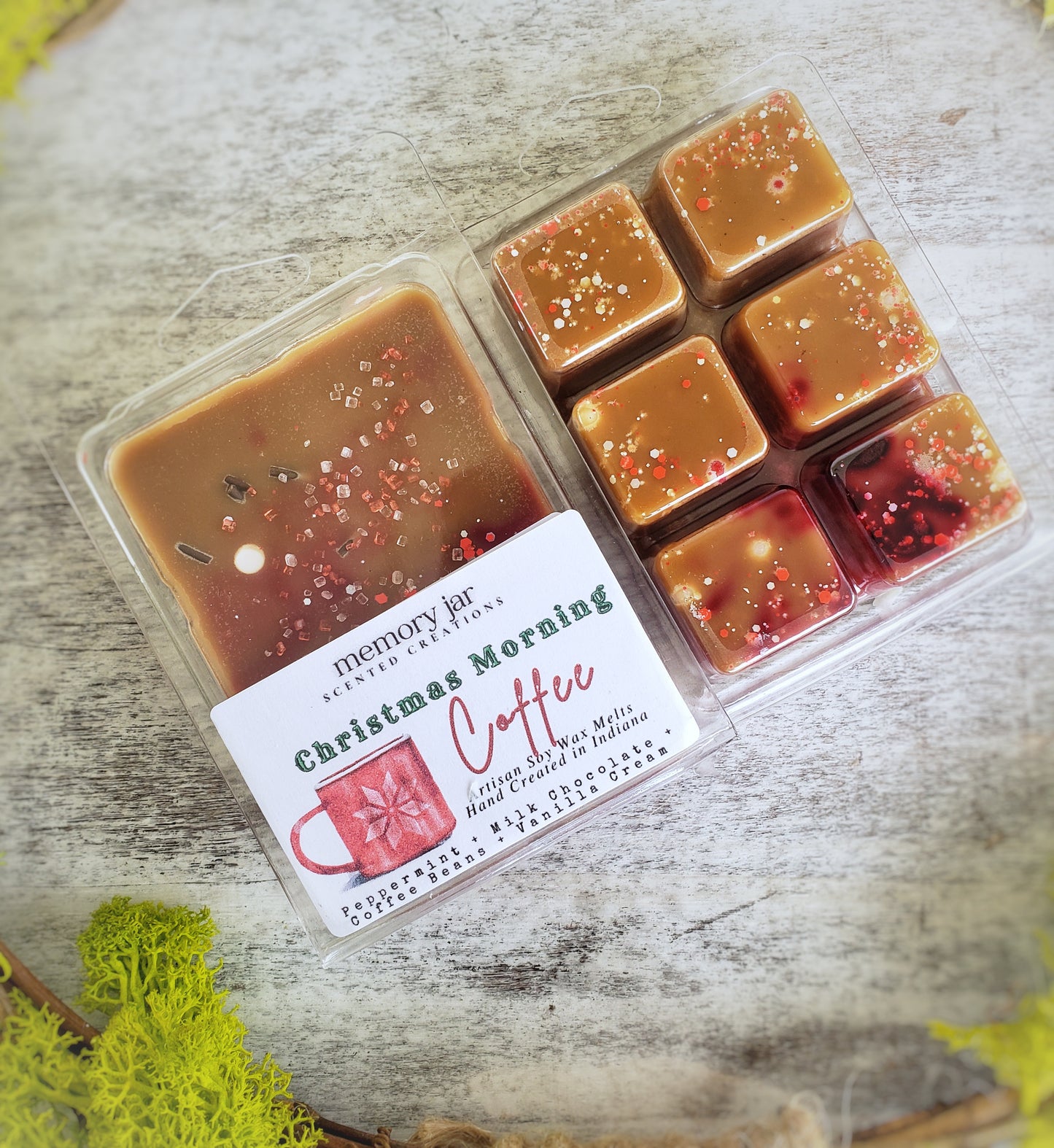 Christmas Morning Coffee Soy Wax Melts | Holiday Edition Clamshell