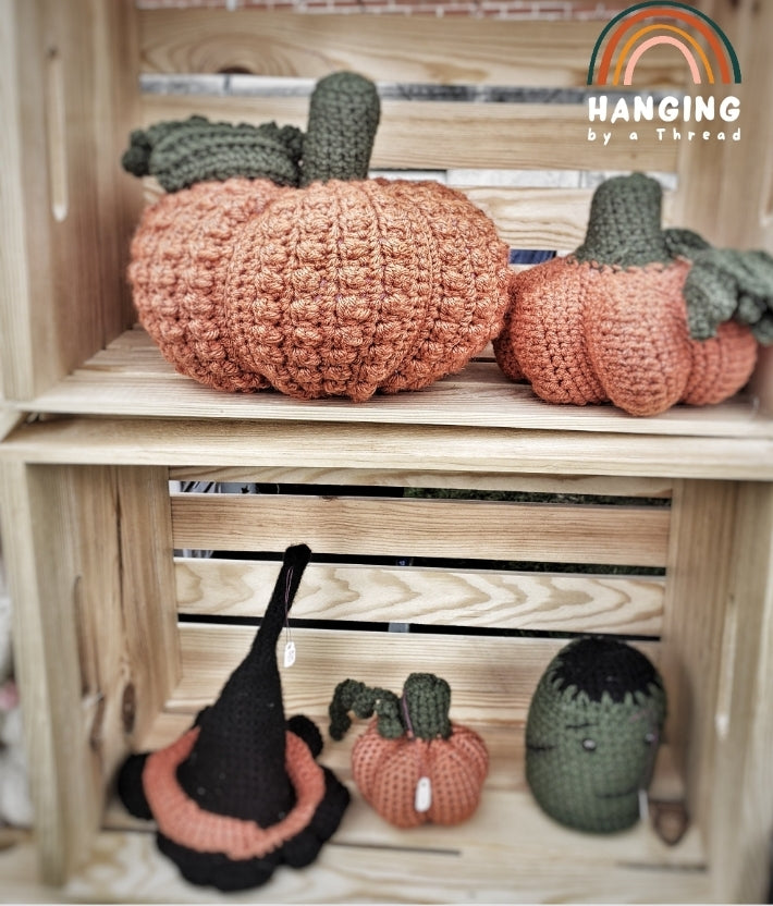 Large Pumpkin Amigurumi by Hanging by a Thread