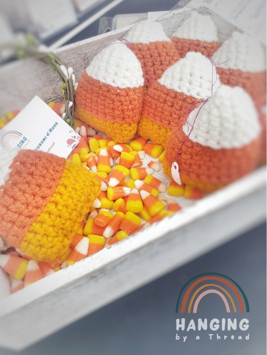 Small Candy Corn Amigurumi, 1 piece | Hanging by a Thread