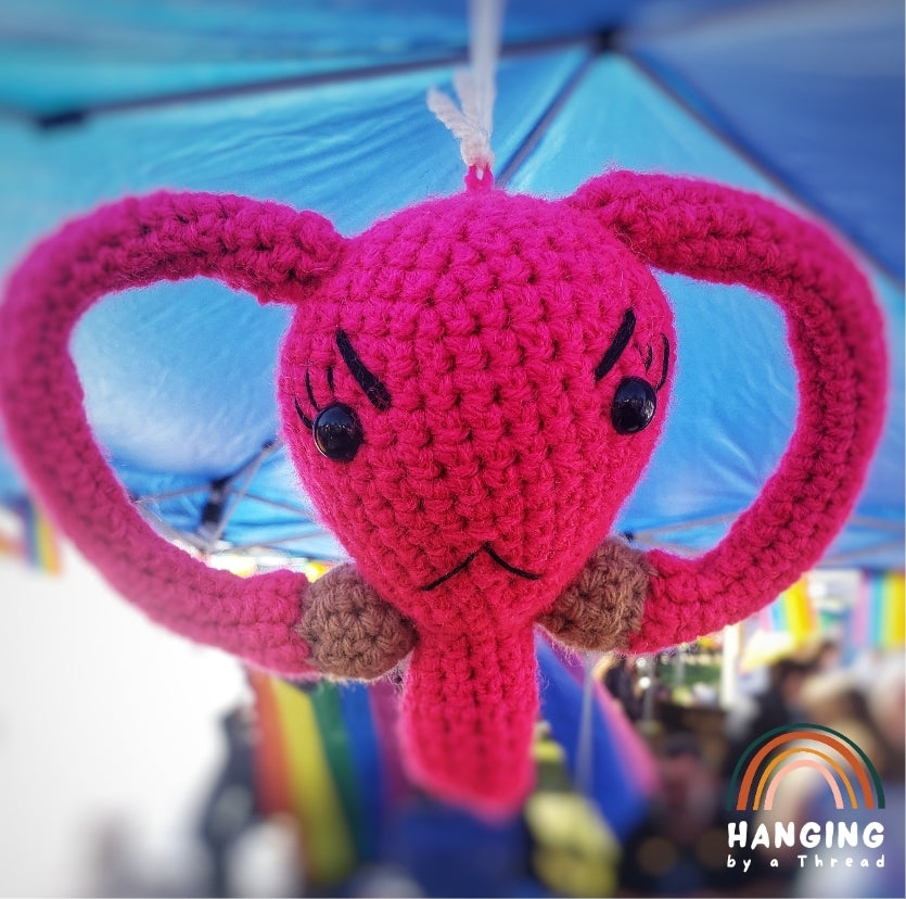 Angry Uterus Amigurumi by Hanging by a Thread