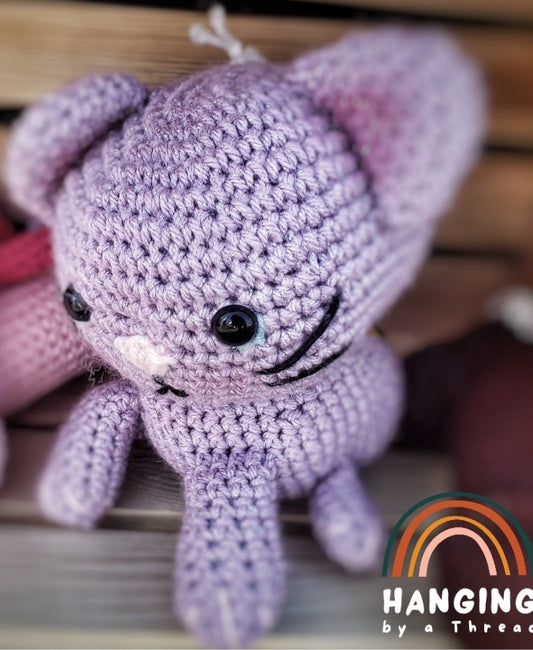 Purple Cat Amigurumi by Hanging by a Thread