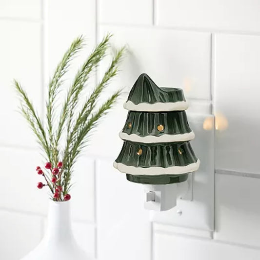 Ceramic Snow Cap Tree Pluggable Wax Warmer