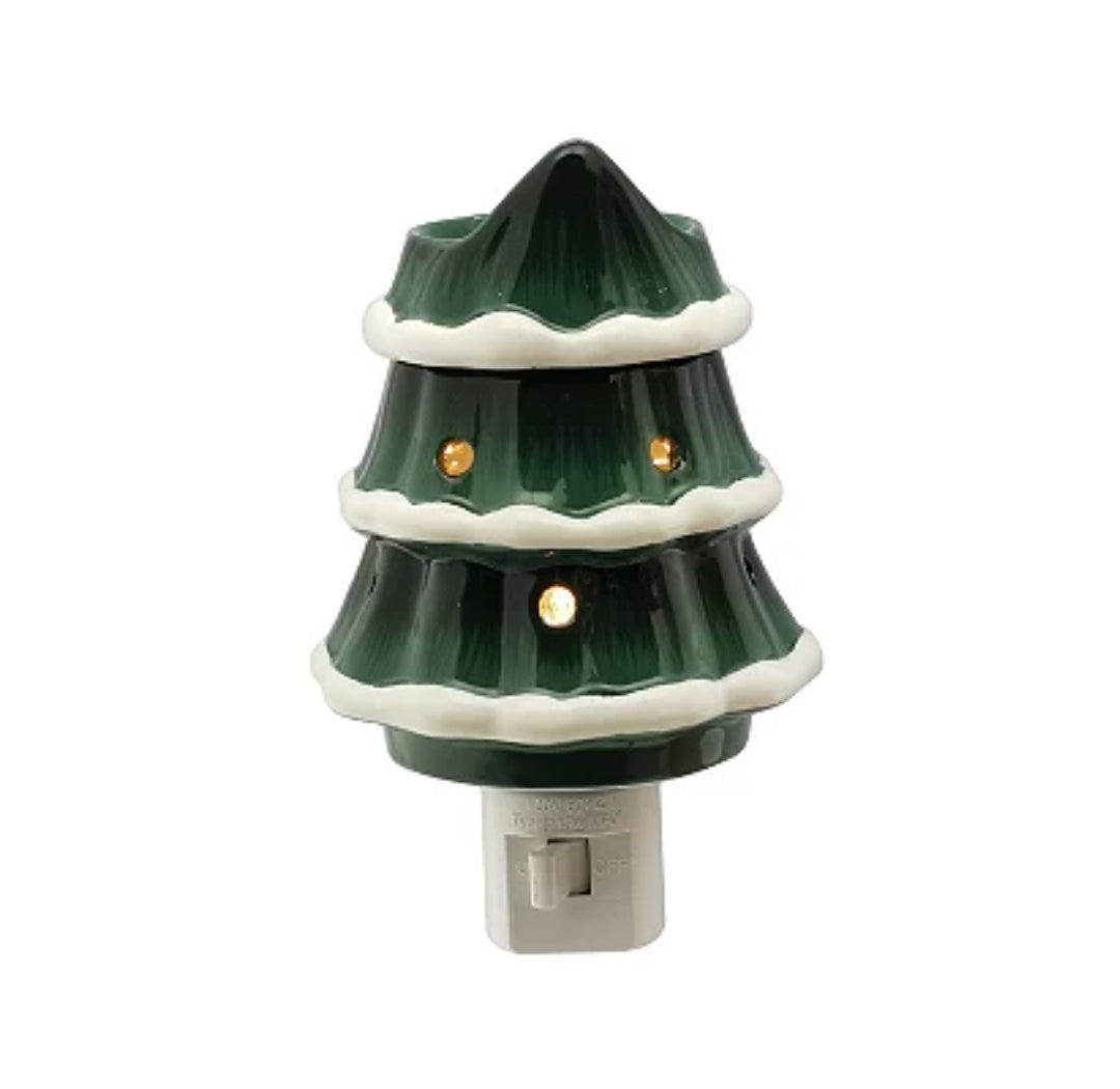 Ceramic Snow Cap Tree Pluggable Wax Warmer