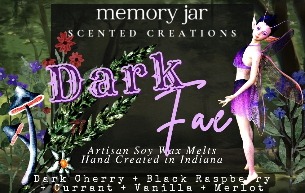 Dark Fae | 2.7oz Clamshell | Artisan Soy Wax Melts | Fairy Tales & Folklore Collection | Dark Cherry Merlot