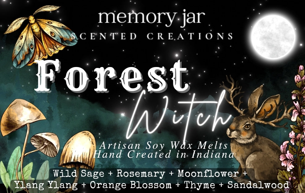 Forest Witch | 2.7oz Clamshell | Artisan Soy Wax Melts | Fairy Tales & Folklore Collection | Moonflower and Wild Sage | Cottagecore