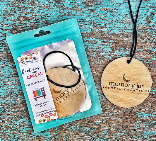 Cartoons & Cereal Car Freshie | Wooden Fragrance Disc