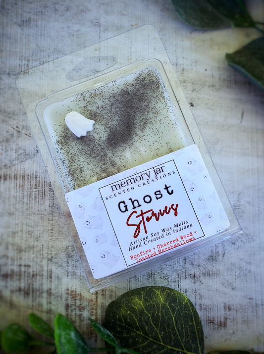 Ghost Stories | Soy Wax Melts Clamshell | Roasted Marshmallow & Bonfire | Spooky Collection