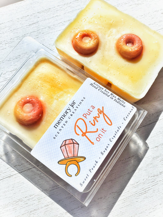 Put a Ring on it | Peach Rings Candy | 2.7oz Clamshell | Artisan Soy Wax Melts | The Nostalgia Collection