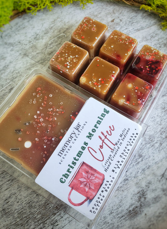 Christmas Morning Coffee Soy Wax Melts | Holiday Edition Clamshell