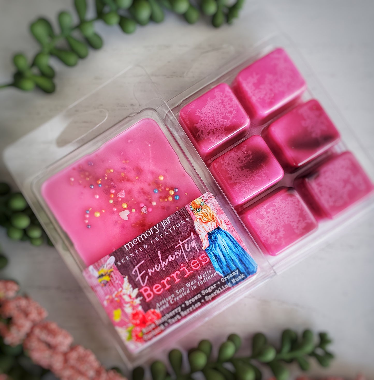 Enchanted Berries |2.7oz Clamshell | Artisan Soy Wax Melts | Fairy Tale & Folklore Collection | Raspberry Custard Tart