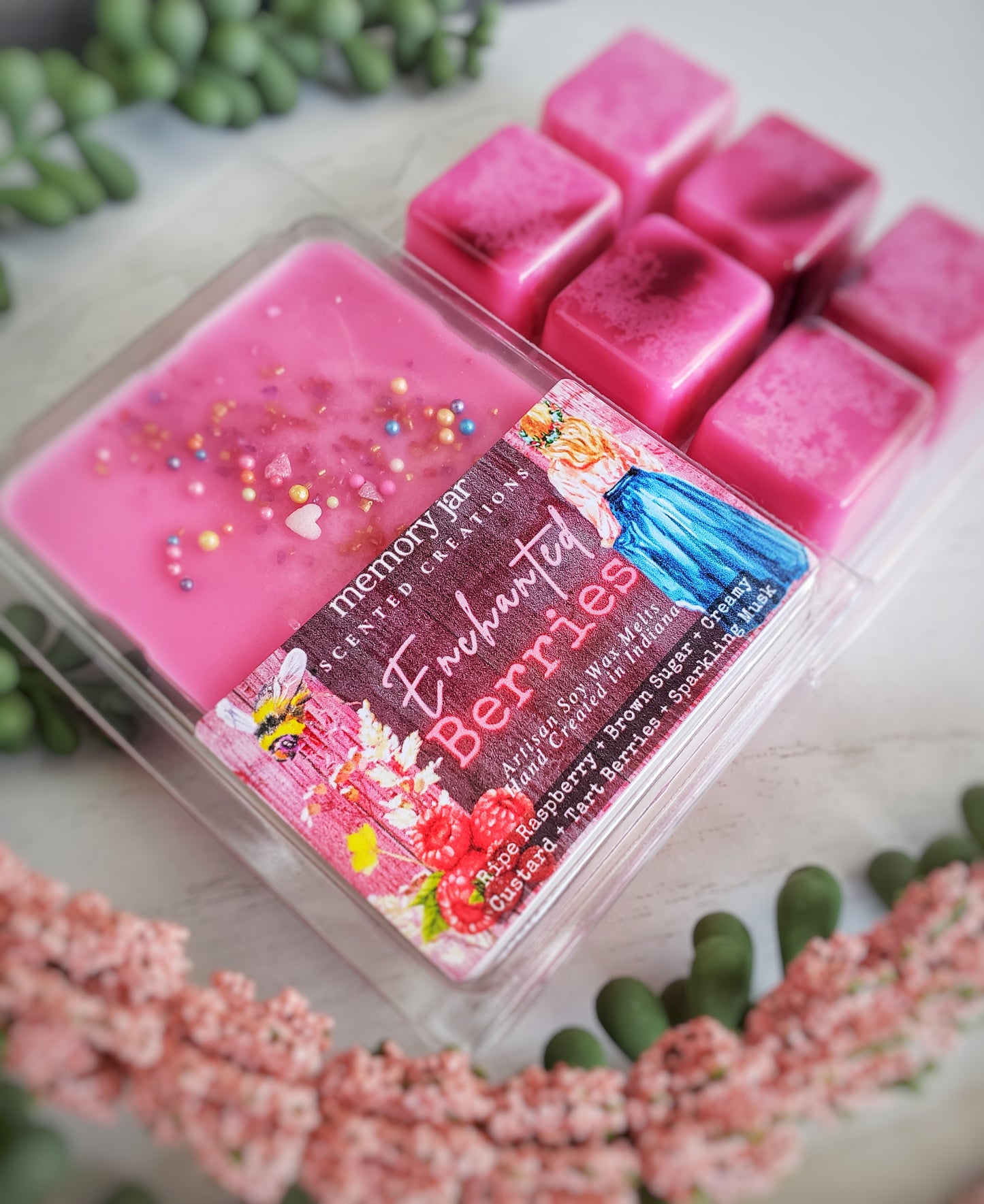 Enchanted Berries |2.7oz Clamshell | Artisan Soy Wax Melts | Fairy Tale & Folklore Collection | Raspberry Custard Tart