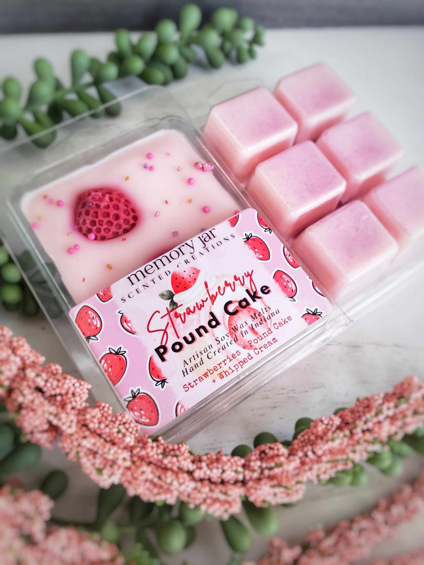 Strawberry Pound Cake | 2.7oz Clamshell | Soy Wax Melts | The Nostalgia Collection