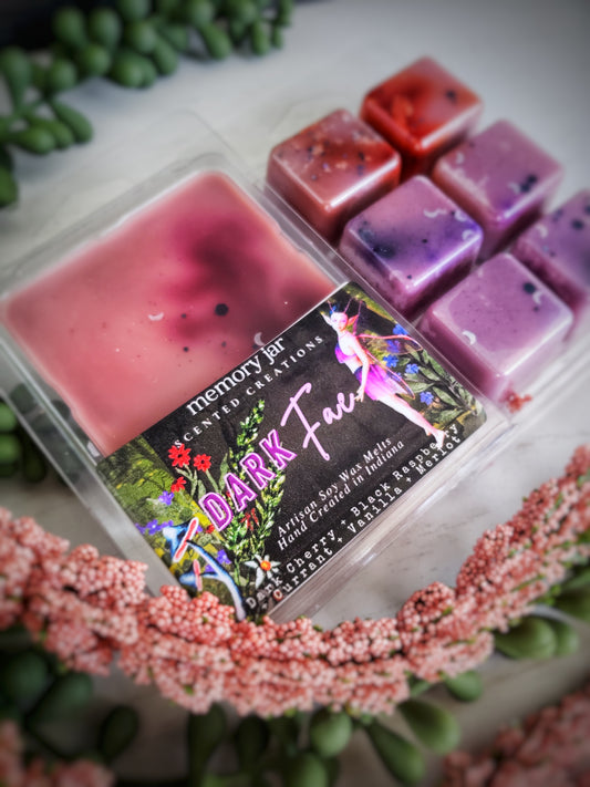 Dark Fae | 2.7oz Clamshell | Artisan Soy Wax Melts | Fairy Tales & Folklore Collection | Dark Cherry Merlot