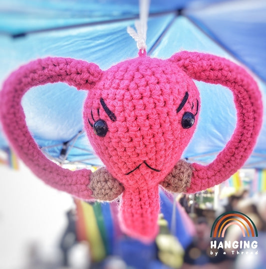 Angry Uterus Amigurumi by Hanging by a Thread