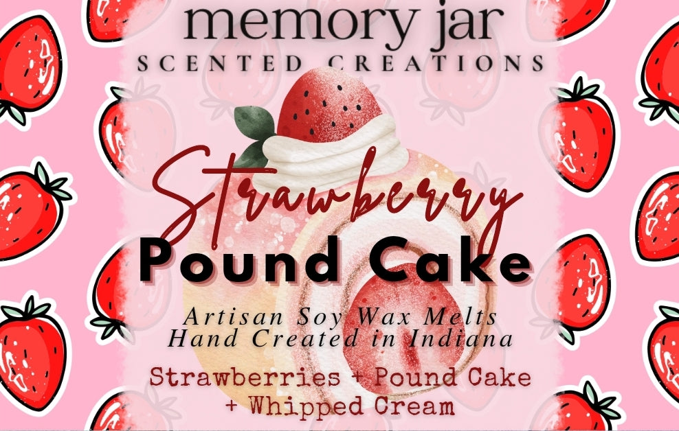 Strawberry Pound Cake | 2.7oz Clamshell | Soy Wax Melts | The Nostalgia Collection